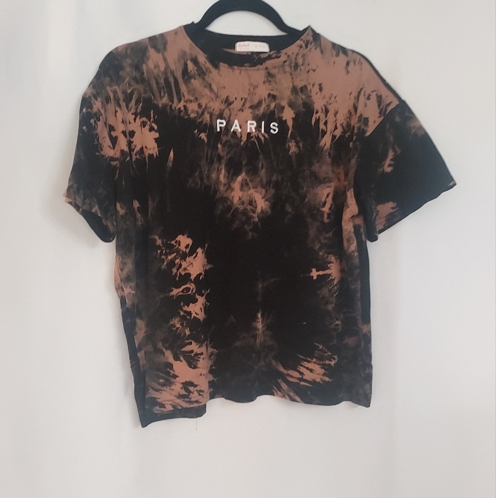 Romwe Tie Dye  "PARIS"   Tee Size M
